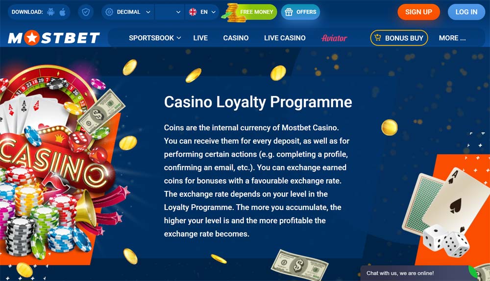 Vibrant banner presenting Mostbet Thai casino's loyalty program, with text describing exclusive rewards and benefits for loyal players.